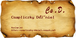 Csapliczky Dániel névjegykártya